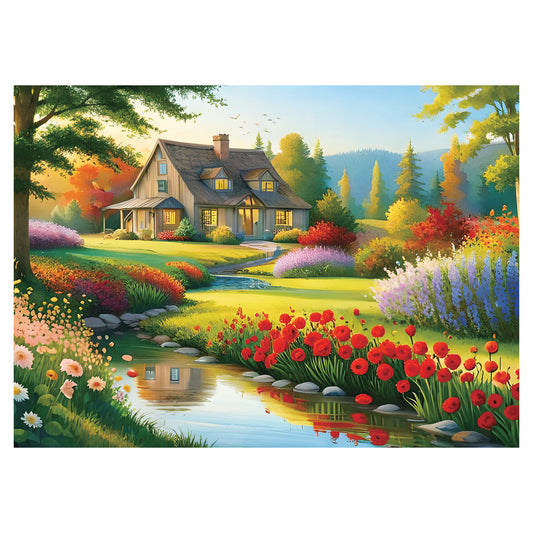 1000 Pieces Jigsaw Puzzle for Adults/Teens 27.5” x 19.7” (Collection 1: Blossom Cottage) - Premium Puzzle from Ravnspire - Just $24.99! Shop now at Ravnspire