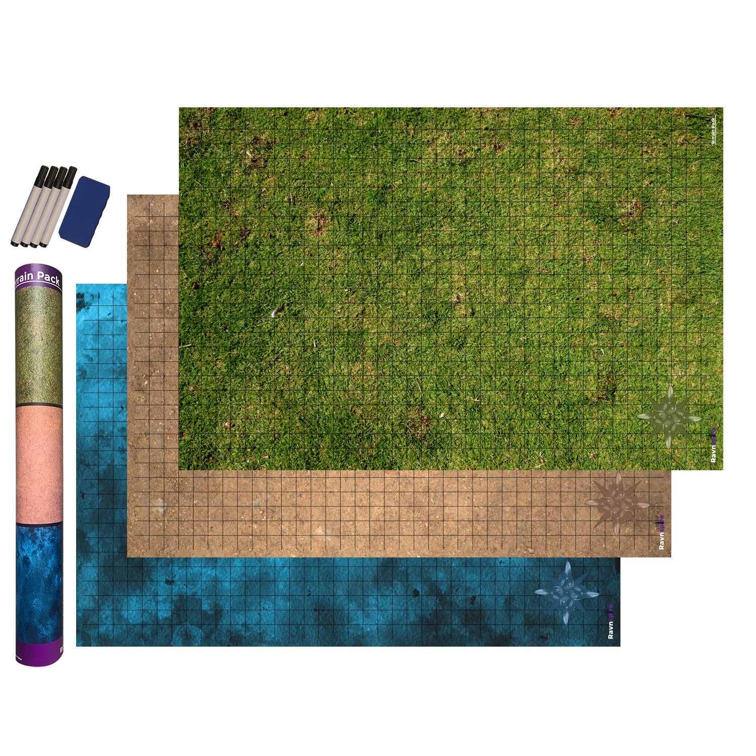 RPG DND Battle Mat 24” x 36” 3 Pack | Terrain Pack 1 - Premium Battle Mats from Ravnspire - Just $39.99! Shop now at Ravnspire