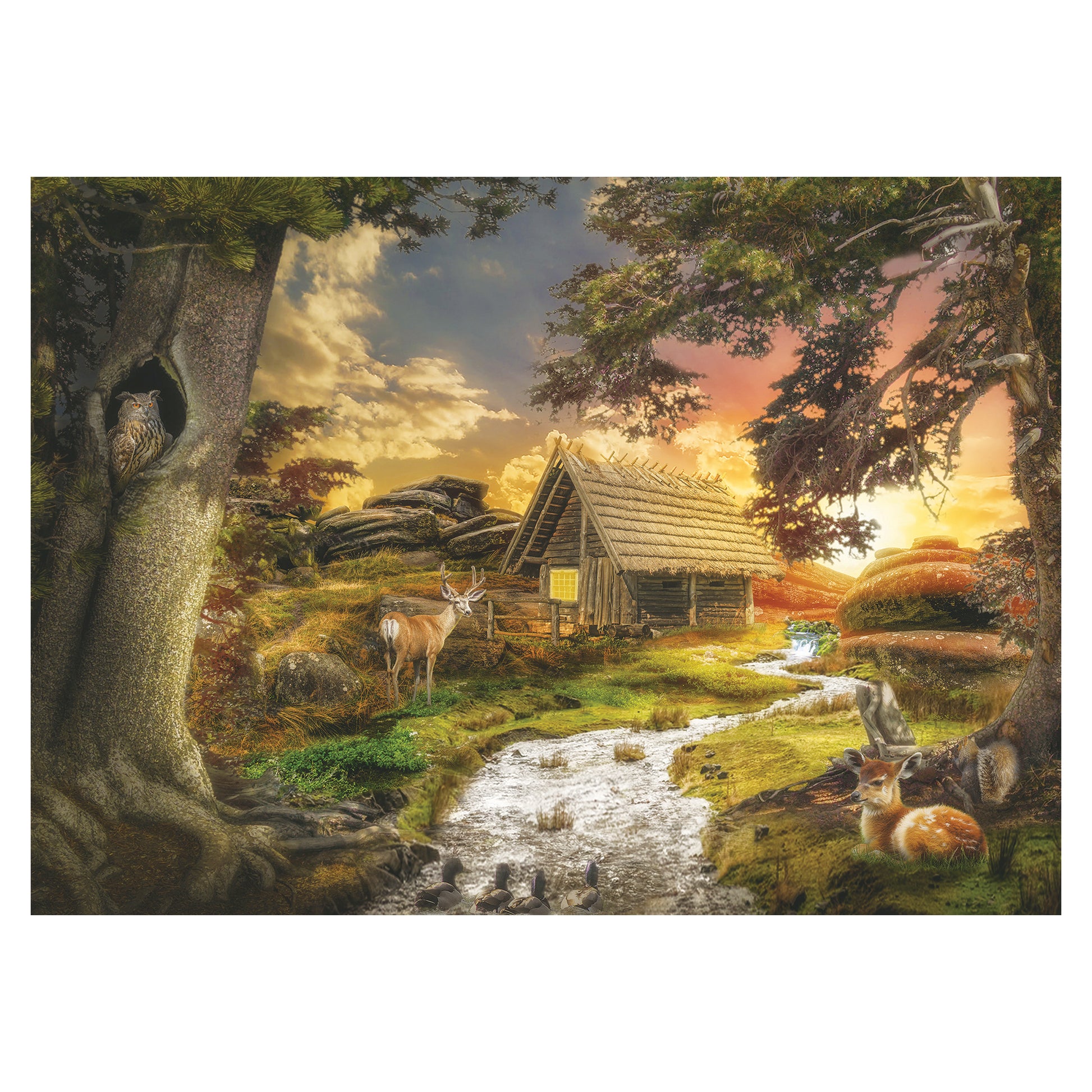 1000 Pieces Jigsaw Puzzle for Adults/Teens 27.5” x 19.7” (Collection 1: Sunset Cabin) - Premium Puzzle from Ravnspire - Just $24.99! Shop now at Ravnspire